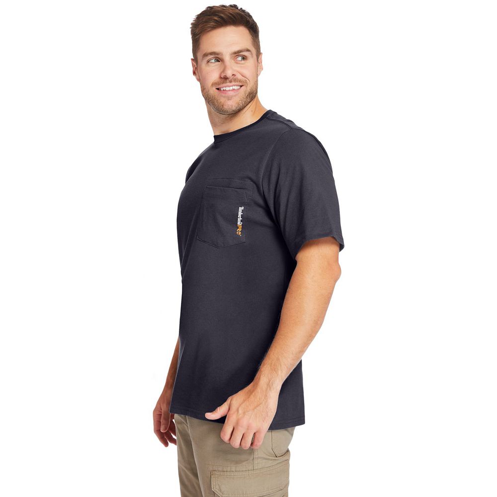 Camisetas Timberland Hombre Pro® Big & Tall Base Plate Short-Sleeve Azul Marino - Chile CYG-318764